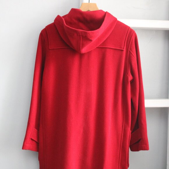 Polo Sport Ralph Lauren Women's VTG Red Duffle Hooded Coat Jacket Japan Small - Picture 4 of 6